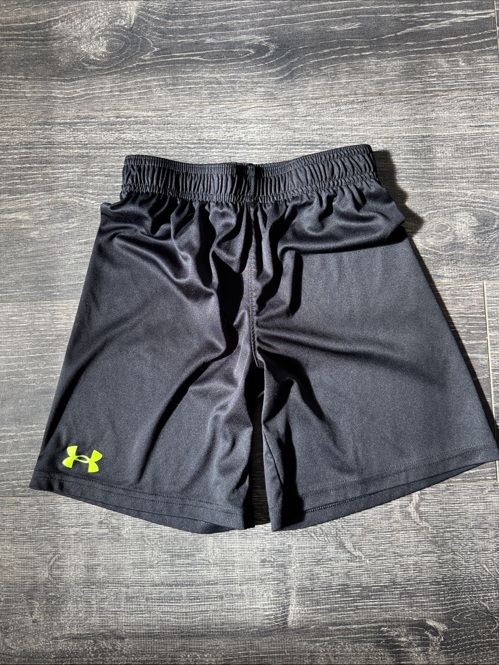 Under Armour Black Shorts with Neon Green Logo